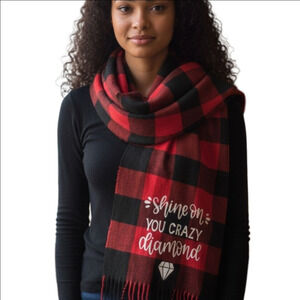 Custom Plaid Red and Black Scarf